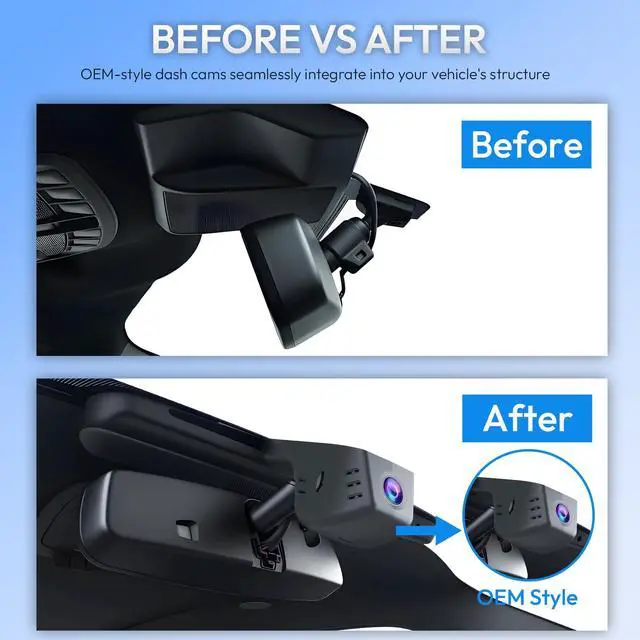 Alt view image 2 of 6 - OEM Style Front 4K & Rear 1080P Dash Cam for Ford F150 2018-2025 & F250/F350/F450 2020-2026 Super Duty(Model A),Hidden Design,WiFi & App Control,Loop Recording,G-Sensor,128GB Card