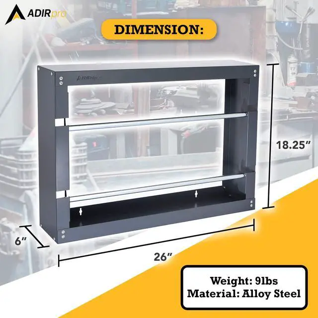 Alt view image 4 of 6 - Wire Spool Rack, 2-Rod | Heavy-Duty Wire & Cable Dispenser | Conduit Display & Storage for Electrical, Industrial & Retail Use | Grey