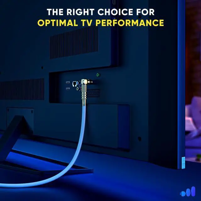 Alt view image 5 of 6 - RG6 Quad Shield Coaxial Cable 300 Feet, 90 Degree Angled Cable Cord for TV Cable Wire, Coax Cable 300 Ft