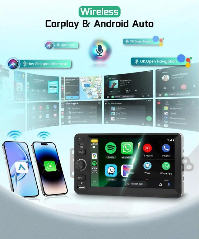Alt view image 4 of 6 - 8 Core 4G+64G 5G WiFi Car Radio Stereo for 2003-2006 Chevrolet Chevy Silverado Tahoe GMC Sierra Yukon with Wireless Carplay Android Auto, 7" 1280P Touchscreen Radio BT 5.0 FM SWC Backup Camera