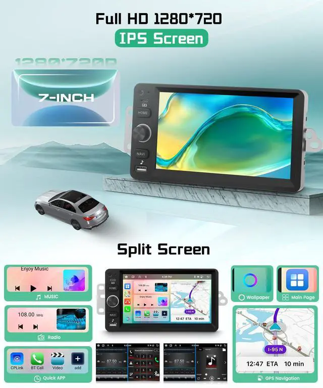 Alt view image 6 of 6 - 8 Core 4G+64G 5G WiFi Car Radio Stereo for 2003-2006 Chevrolet Chevy Silverado Tahoe GMC Sierra Yukon with Wireless Carplay Android Auto, 7" 1280P Touchscreen Radio BT 5.0 FM SWC Backup Camera