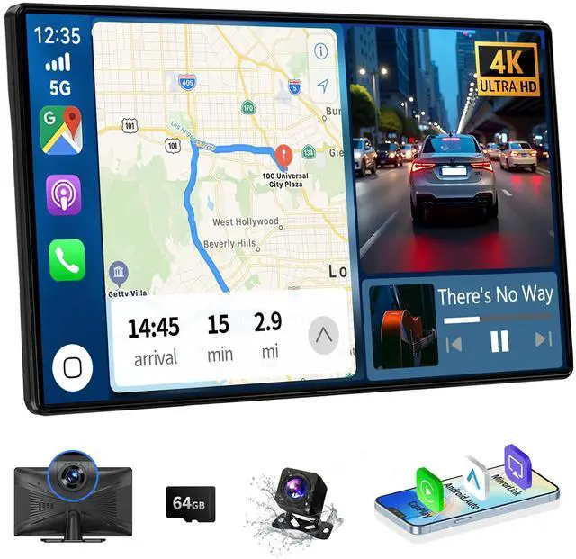 Main image of Extra Large Carplay Screen 11.3" A pple Carplay Screen for Car with 4K Dash Cam 1080P Backup Camera, Car Stereo for Carplay & Android Auto GPS Navigation/Bluetooth/Mirror Link/Voice Control/FM/Siri