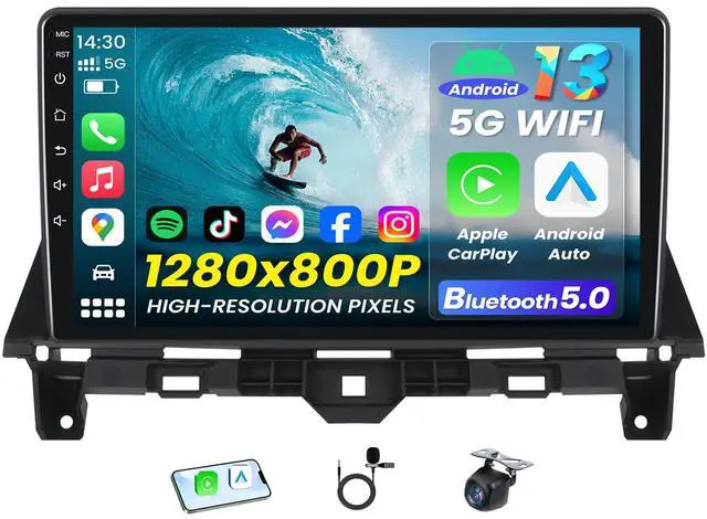 Main image of 64GB Car Radio for Honda Accord 2008-2012: 10.1'' 1280 * 800 HD Touch Screen Stereo with Wireless CarPlay Android Auto 5GWiFi GPS Bluetooth FM RDS SWC Backup Camera