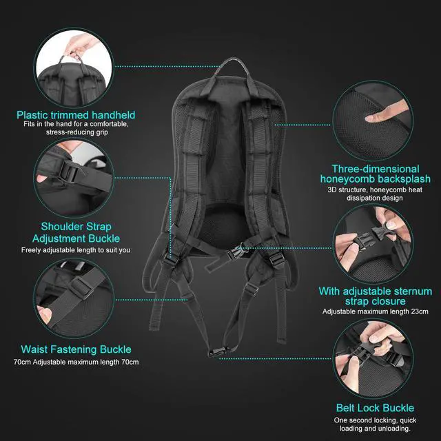 Alt view image 3 of 6 - BB-01 V-Mount Camera Harness Vest, with Power Distribution Plate, Wireless Video Transmission Mount, USB/DC8V/DC12V/Dtap14.8V/DC15V Output