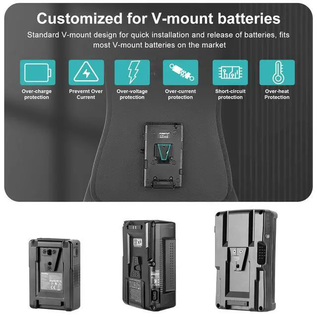 Alt view image 4 of 6 - BB-01 V-Mount Camera Harness Vest, with Power Distribution Plate, Wireless Video Transmission Mount, USB/DC8V/DC12V/Dtap14.8V/DC15V Output