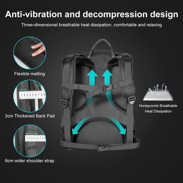 Alt view image 5 of 6 - BB-01 V-Mount Camera Harness Vest, with Power Distribution Plate, Wireless Video Transmission Mount, USB/DC8V/DC12V/Dtap14.8V/DC15V Output