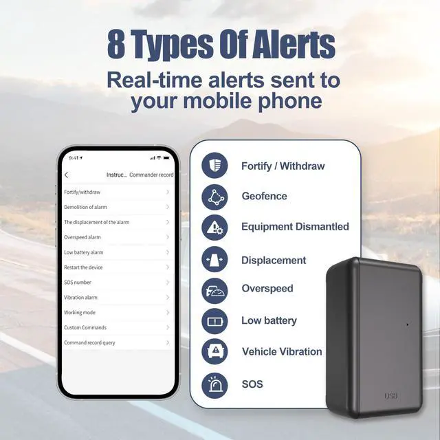 Alt view image 4 of 6 - G05A GPS Tracker for Vehicle No Monthly Fees, SIM Card Included, Real-Time Tracking, Global Coverage, Geo-Fencing, Strong Magnetic Attachment, Long Battery Life