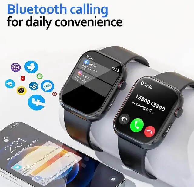 Alt view image 6 of 6 - Smart Watch for Adults & Seniors, 1.87" Large Easy-to-Read Display, Bluetooth Calls, Heart Rate & SpO2, Sleep & Stress Tracking, 110+ Sports Modes, IP68, for Android & iPhone