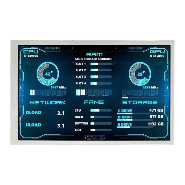 Alt view image 2 of 6 - 7 Inch IPS 1280x800 White LCD Monitor Small Screen as Secondary Display for Laptop Computer PC Case