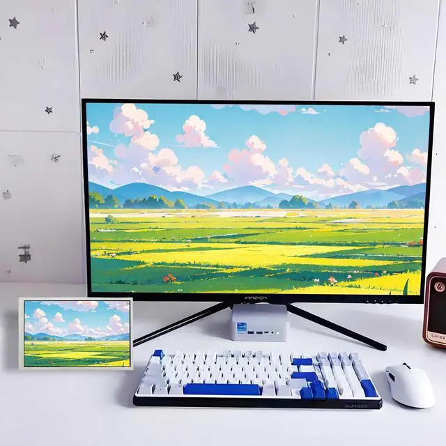 Alt view image 4 of 6 - 7 Inch IPS 1280x800 White LCD Monitor Small Screen as Secondary Display for Laptop Computer PC Case