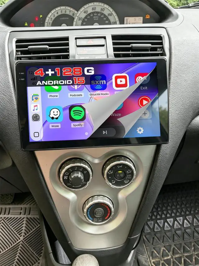 Main image of 4+128G Radio for Toyota Yaris Vios 2007-2012, 9" Touch Screen Bluetooth Radio with Wireless CarPlay/Android Auto, 5GHz WiFi, Bluetooth 5.0, EQ, GPS Navigation, 1280 * 720, Backup Camera