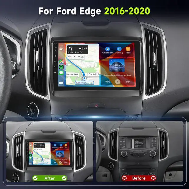 Alt view image 2 of 4 - 5GhzWiFi 8Core 6GB+128GB Radio for Ford Edge 2016-2020 Android 15 Car Stereo,9 Inch 1280x720 IPS Touchscreen Wirless Carplay Android Auto,DSP,63UIs,GPS FM/RDS SWC Backup Camera