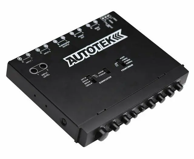 Alt view image 2 of 4 - ATEQ709 4-Band Audio Equalizer with Built-in 2-Way Crossover, 9 Volts, 1/2 DIN, re-amp EQ with Front/Rear Active Crossover, and Selectable 12dB high-Pass Crossover,Black