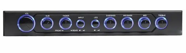 Alt view image 4 of 4 - ATEQ709 4-Band Audio Equalizer with Built-in 2-Way Crossover, 9 Volts, 1/2 DIN, re-amp EQ with Front/Rear Active Crossover, and Selectable 12dB high-Pass Crossover,Black