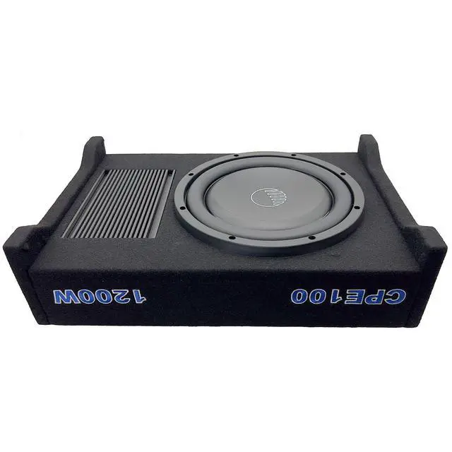 Alt view image 3 of 4 - Cobalt CPE100 10 1600W Max Active Down-Firing Subwoofer Thin Enclosure with Built-in Amplifier Slim Loaded Sub for Tight Spaces in Cars and Trucks, Air-Tight Sealed Shallow Mount Enclosure