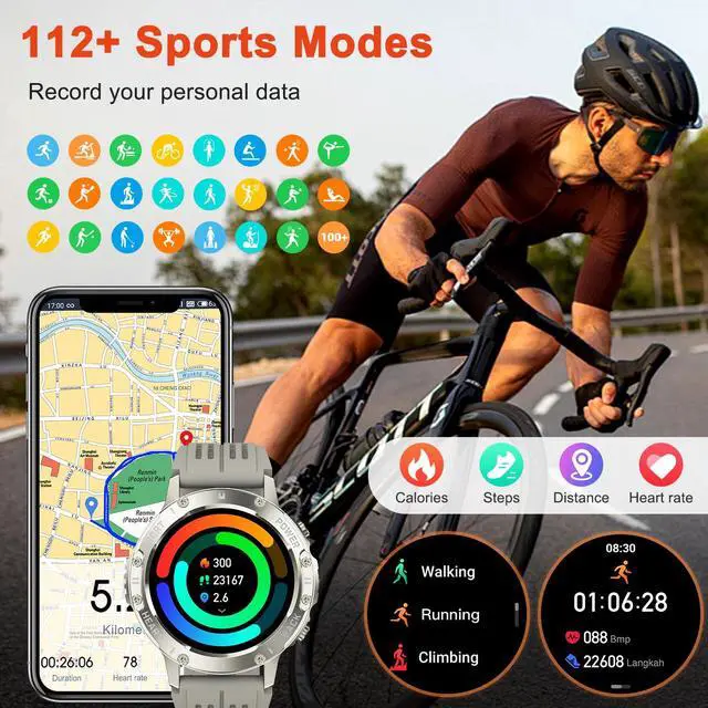 Alt view image 4 of 4 - Smart Watch for Men Fitness Tracker: Bluetooth Waterproof Make Answer Call Digital Mens Watches Running Step Pedometer Smartwatch for Android Phones iPhone Samsung Compatible Sleep Heart Rate Monitor