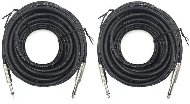 Main image of 2 Pack 100ft 1/4 Inch to 1/4 Inch Male Speaker Cable, 100 feet 6.35mm Stereo Audio Connection Cord, 12 Gauge AWG Wires