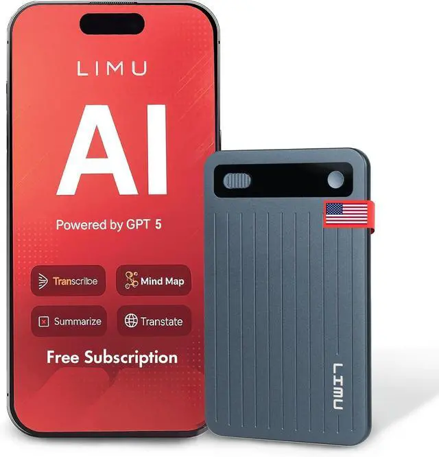 Main image of AI Voice Recorder, German Design AI Note Taking Device with GPT-5, Slim 64GB, 400 Min/Month Audio Recorder, Transcribe, Summarize, MindMap, 125 Language, AI Assist for Meetings, Calls, Lectures