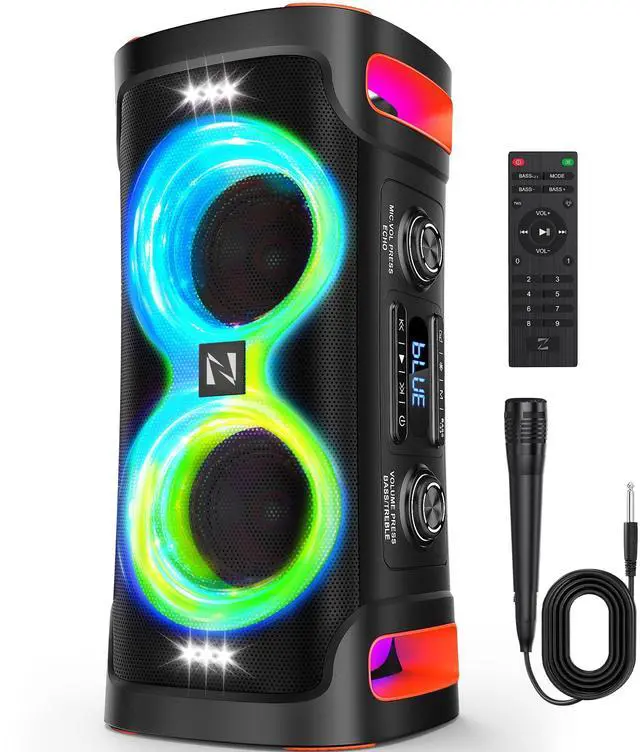 Main image of Portable Bluetooth Speaker with 1 Microphone, 300W Peak Karaoke Machine Powerful Loud Sound Deep Bass Wireless Subwoofer, 15H Battery Life Fast Charging, Speaker for Party, Outdoor, Beach, Home System