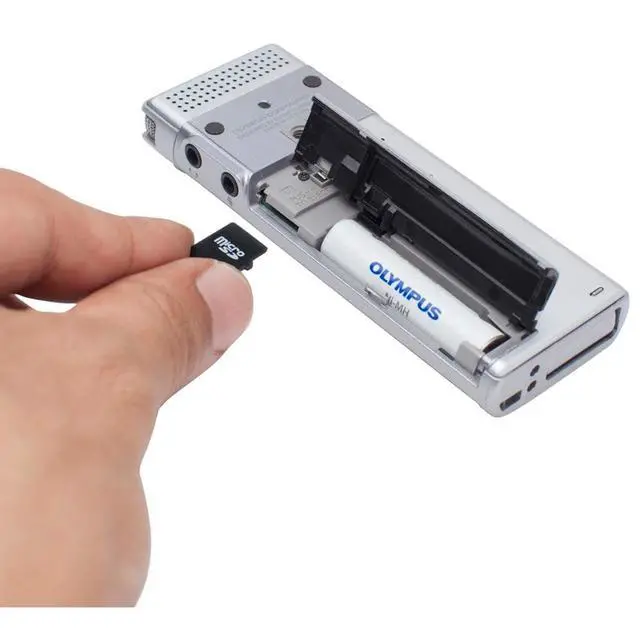 Alt view image 3 of 4 - Olympus Voice Recorder DM-720 with 4GB, Micro SD Slot, USB Charging, Direction PC Connection, Transcription Mode, Silver