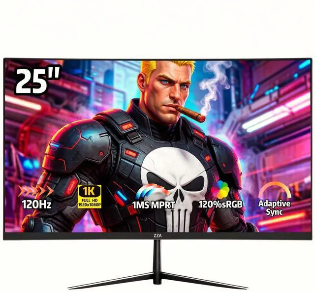 Main image of 24.5 inch 1920 x 1080 (FHD) Gaming Office Monitor, 120Hz Computer PC Monitor, Adaptive-Sync, HDR Ready, HDMI, VGA Port,VESA Mountable, Tilt, 3-Side Slim Bezel,1ms