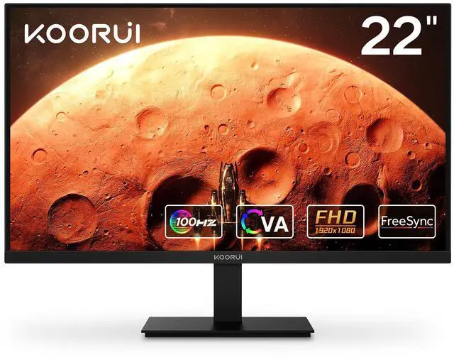 Main image of Computer Monitor 22 Inch PC Gaming Full HD 1080P 100Hz VA Panel LCD Display with Adpitive sync (HDMI/VGA/VESA 100x100mm/Audio Out)