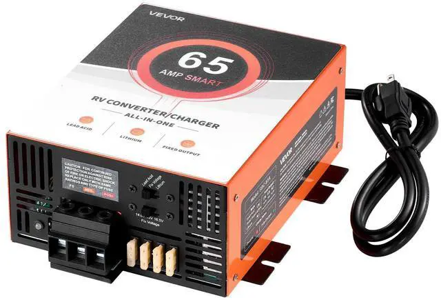 Main image of RV Power Converter, 65 Amp, 110V AC to 12V DC RV Converter Battery Charger, Multi Stage Smart Charging, 13V to 16.5V Operating Range, Compatible with Lithium & Lead Acid Battery, for Camper