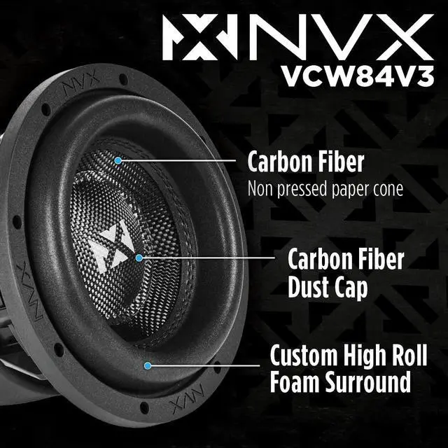 Alt view image 2 of 4 - VCW84v3 8 1300 Watt Max (650W RMS) Dual 4-Ohm VC-Series Car Subwoofer (VCW84 Version 3)