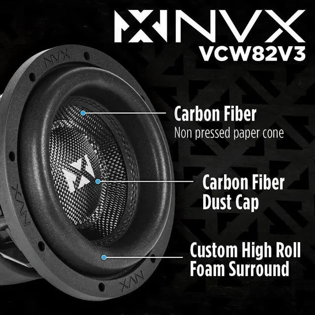 Alt view image 2 of 4 - VCW82v3 8 1300 Watt Max (650W RMS) Dual 2-Ohm VC-Series Car Subwoofer (VCW82 Version 3)