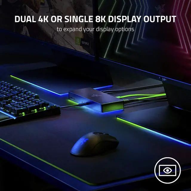 Alt view image 4 of 4 - Thunderbolt 4 Dock: 10 Ports in 1 - Dual 4K or Single 8K Video Output - USB A and C Hub, 2.5 GbE Thunderbolt 3, Mac, and PC Compatible - Thunderbolt 4 Certified - Passthrough Charging - Chroma