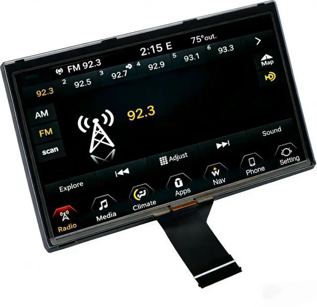 Main image of 7" Uconnect Screen Replacement LCD Display for Jeep Compass Renegade 2017-2021 TDO-WXGA0700K00057-V1 TDO-WXGA0700K00033-V2 Without Bracket