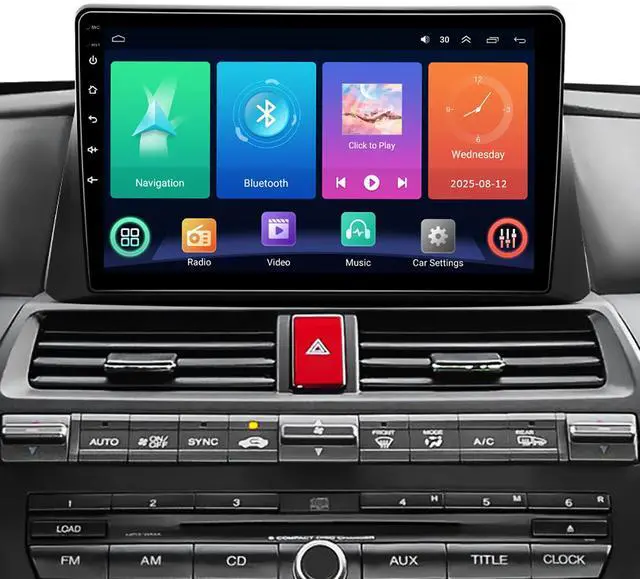 Main image of Car Radio for Honda Accord 8th 2008-2013: Upgrade Android 15 64GB 10.1" 1280*720 Touchscreen Stereo Head Unit - Wireless CarPlay Android Auto BT5.0 WiFi GPS MirrorLink FM 36EQ SWC 1080P Backup Camera