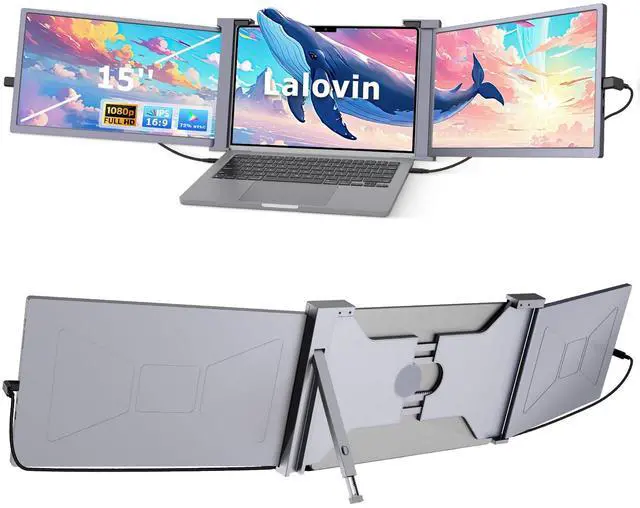 Main image of Laptop Monitor Extender, 15" 1080P FHD Triple Screen Extender for 15-17.3" Laptop, Ultra-Thin Screen Extender Portable Laptop for Study Office Gaming Business Trip Use Mac/Windows/Chrome (15.2 Inches)