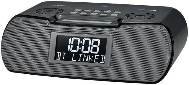 Main image of Sangean RCR-20 AM/FM Clock Radio with Bluetooth, Aux-in, USB Phone Charging, Digital Tuning, Battery Backup, Black