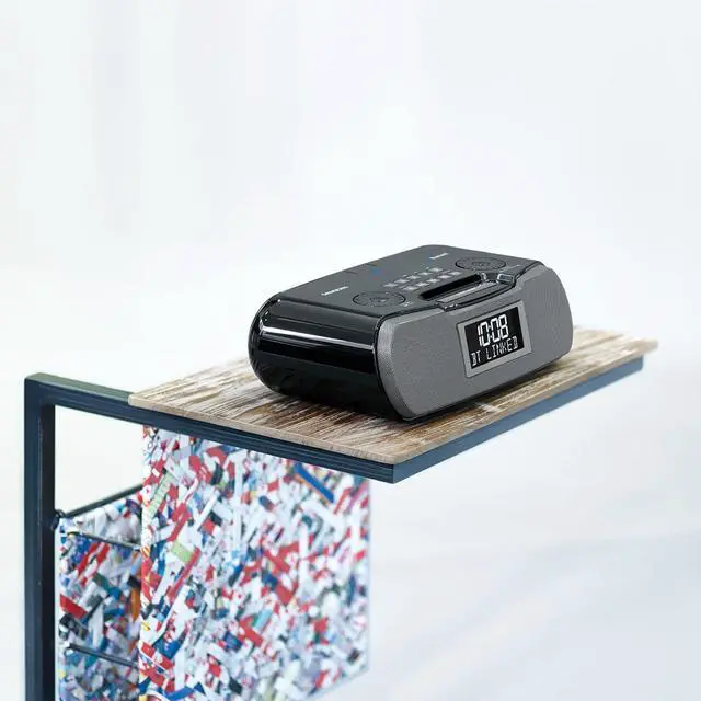 Alt view image 4 of 5 - Sangean RCR-20 AM/FM Clock Radio with Bluetooth, Aux-in, USB Phone Charging, Digital Tuning, Battery Backup, Black