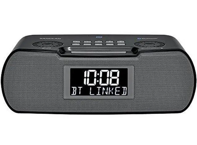 Alt view image 5 of 5 - Sangean RCR-20 AM/FM Clock Radio with Bluetooth, Aux-in, USB Phone Charging, Digital Tuning, Battery Backup, Black