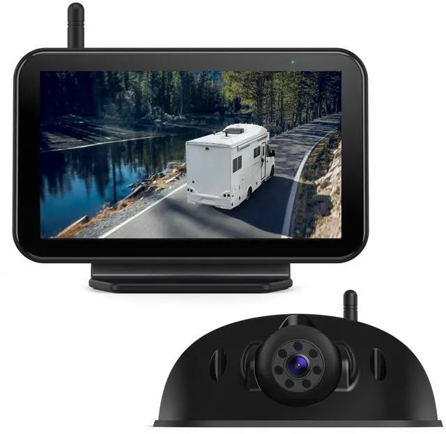 Main image of RV Backup Camera Wireless System for Furrion with 5-Inch Monitor 1080P, 1 Rear Camera, Wide-View, Video Recording, IR Night Vision, IP69 Waterproof, Plug and Play for Camper -AY5