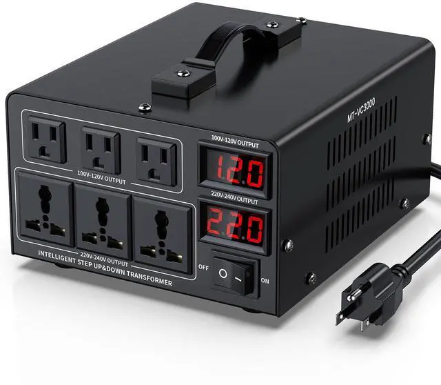 Main image of 3000W Voltage Converter Transformer(110V to 220V or 220V to 110V) Step Up/Down Converter 110/120 Volt - 220/240 Volt w/US Power Cord,Circuit Breaker Protection, LCD Screen Display