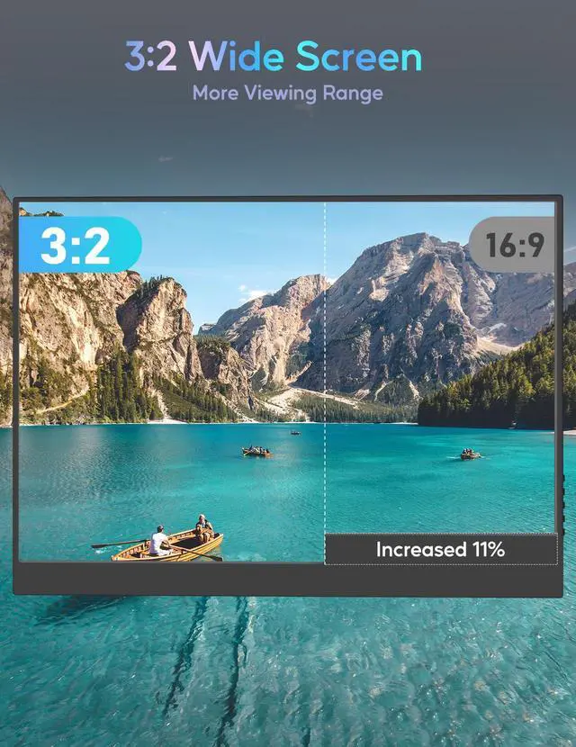 Alt view image 3 of 4 - Portable Monitor 14inch 2K Laptop Monitor USB C HDMI Gaming Ultra-Slim IPS Display Smart Cover & Speakers, 2160 * 1440P Screen for Laptop, HDR External Monitor for Laptop PC Phone Mac Xbox