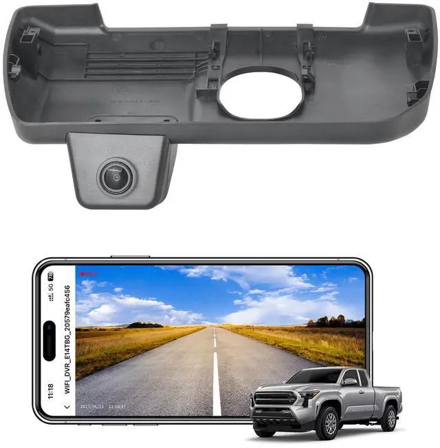 Main image of 4K Dash Cam Custom fit for Toyota Tacoma & Hybrid 2024 2025 2026(Model B), SR SR5 TRD Sport Pro Pre-Runner Off Road Limited etc, Integrated OEM Look, UHD 2160P Video, App & WiFi,GPS, 64GB Card