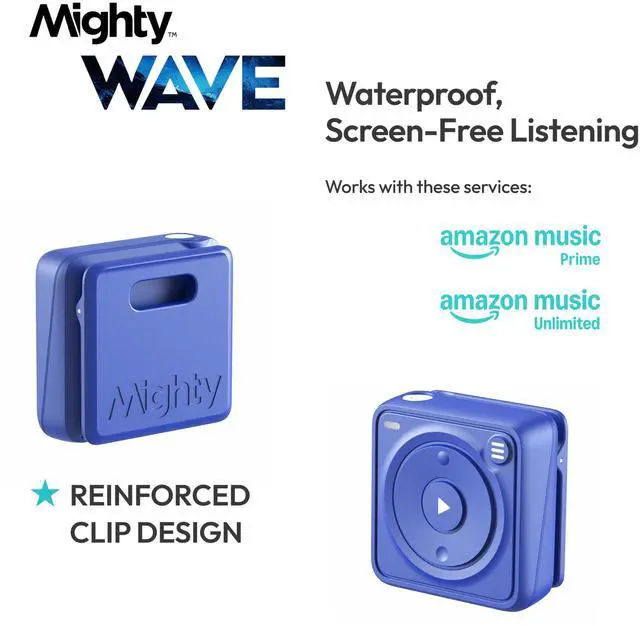 Alt view image 2 of 4 - Wave Waterproof IPX7 Amazon Music Player - Includes Waterproof Wired Headphones - Perfect for Swimming with Music