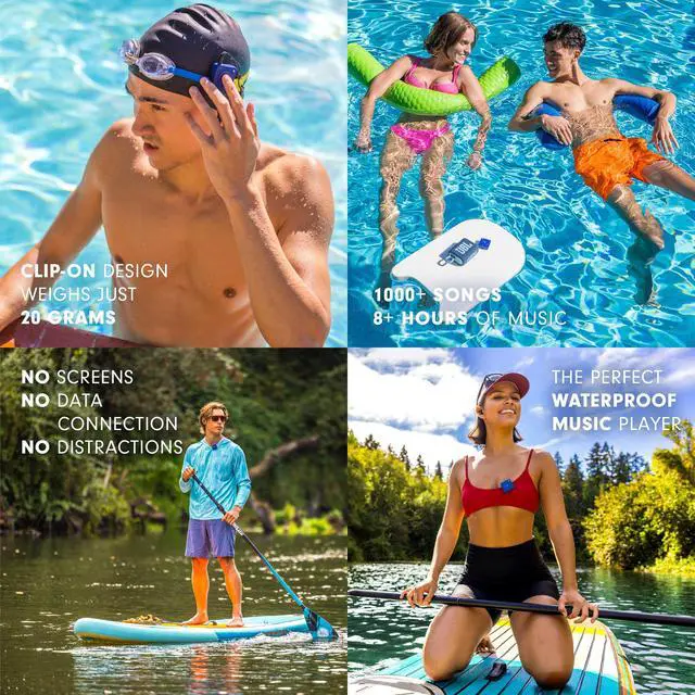 Alt view image 4 of 4 - Wave Waterproof IPX7 Amazon Music Player - Includes Waterproof Wired Headphones - Perfect for Swimming with Music