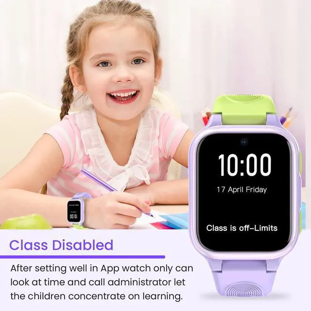 Alt view image 5 of 6 - K9 Smart Watch for Kids with GPS Tracker, AI Voice & Video Call,1.78" AMOLED, 4G Smartwatch with SOS, Parental Controls, School Mode, IP68 Waterproof Kids Smartwatch for Teens Ages 6 and Up