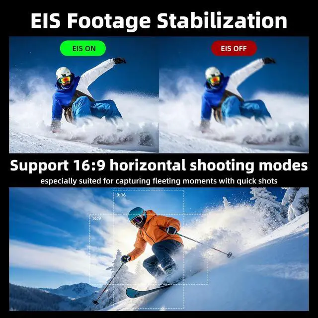 Alt view image 3 of 6 - 5K/30fps Action Camera,Vlogging Camera with a 1/2.3 Sensor,30M Waterproof Underwater Camera,170° Wide FOV Video,Stunning Low-Light Imaging EIS Remote Control(2*Battery,32GB)