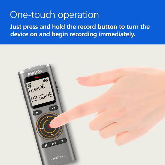 Alt view image 5 of 6 - DVT1170 VoiceTracer, Audio Recorder, 8GB, Micro SD Card Slot, 360° Microphone for Excellent Sound