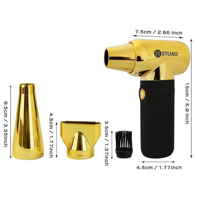 Alt view image 2 of 6 - Compressed Barber Air Duster,110000RPM Cordless Vacuum Cleaner, Electric Mini Air Duster for Hair Barber, for Cooling, Cleaning,Salon,Home, Type-C,Gold