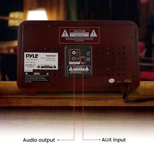 Alt view image 5 of 6 - Retro Wireless Bluetooth Radio Speaker - Classic Vintage Style Audio Sound Receiver System w/Built-in Stereo Speakers, USB, SD Card Slot, AUX, RCA, MP3, AM/FM Tuner - PUNP34BT