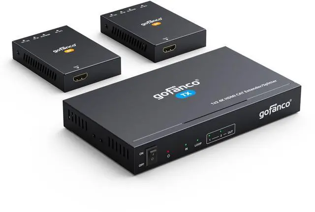 Main image of 1x2 HDMI Extender/Splitter Over Cat6/7 (HD20Ext-2P) | 1080p up to 197ft/60m, 4K60Hz up to 115ft/35m, HDR, HDCP 2.2, IR, EDID, PoC, Loopout, 5.1-ch Digital Audio
