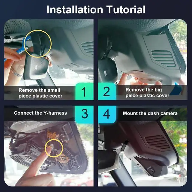 Alt view image 6 of 6 - 4K Dash Cam Suitable for Mercedes-Benz G-Class 2019-2024 G550 (HD2-6166, with 10 Vents) W463, OEM Look, UHD 2160P Video, Loop Recording, Built-in WiFi & APP, G-Sensor, Plug & Play, 64GB Card