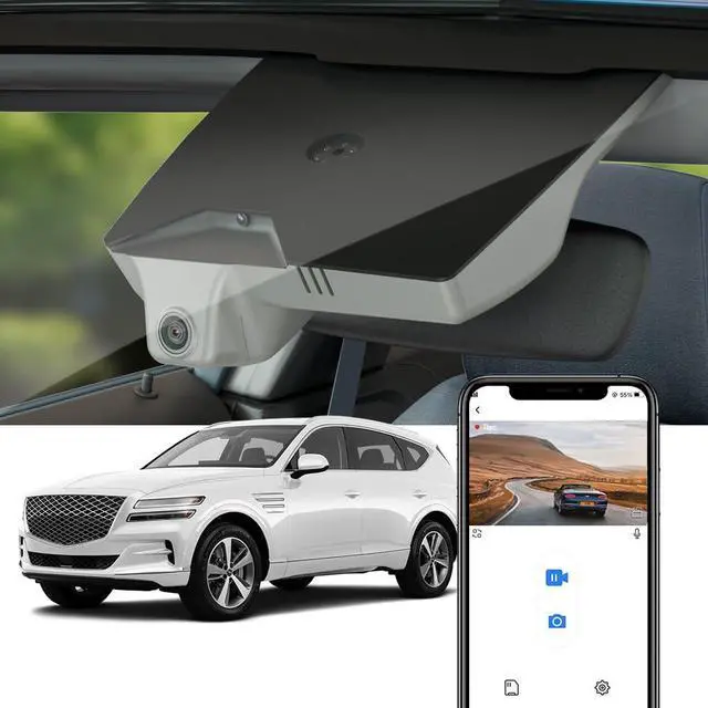 Main image of 4K Dash Cam Suitable for Genesis GV80 2021-2025, Grey Color (HD2-T6010), Integrated OEM Look, UHD 2160P Video, Built-in WiFi & APP, Loop Recording, Collision Detection, Plug & Play, 64GB Card